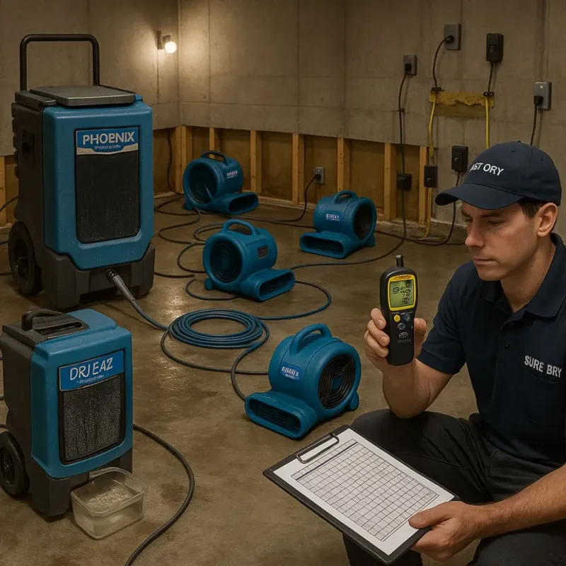 Structural Drying and Dehumidification process in Belmont Estates, VA